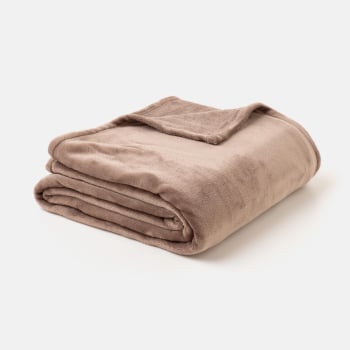 Manta de Franela Cama 135 cm TEX HOME Beige