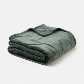 Manta de Franela Lisa 220x220 cm TEX HOME Verde