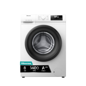 Lavadora Hisense WF1Q8041BW1, 8 kg, Carga frontal, 1400 rpm, Eficiencia A - Blanco