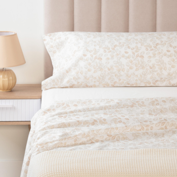 Juego de Sábanas 3 Piezas de Algodón Cama 105 cm TEX HOME Lunaria Beige