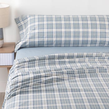 Juego de Sábanas de Algodón 3 Piezas Cama 135 cm TEX HOME Scott Cuadros