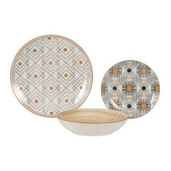 Vajilla de Porcelana de 12 piezas TABERSEO Trinity - Soles Beige