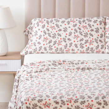 Juego de Sábanas de Coralina 4 Piezas Cama de 150 hasta 160 cm TEX HOME Coralina Blanco