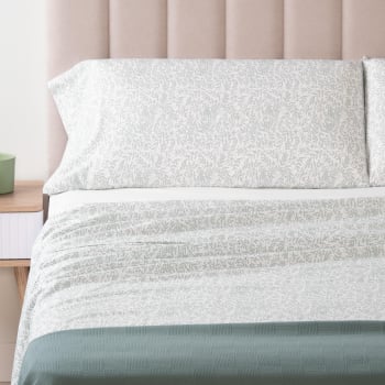 Juego de Sábanas 4 Piezas Cama 150 cm TEX BASIC Micropansy Verde