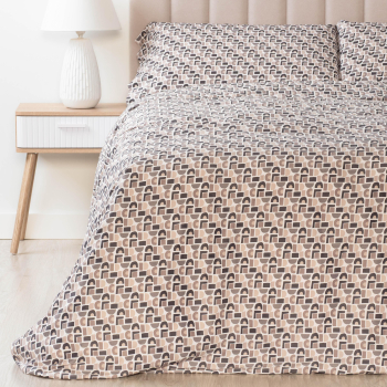 Funda Nordica 3 Piezas Cama 150 cm TEX BASIC Microcubic Beige
