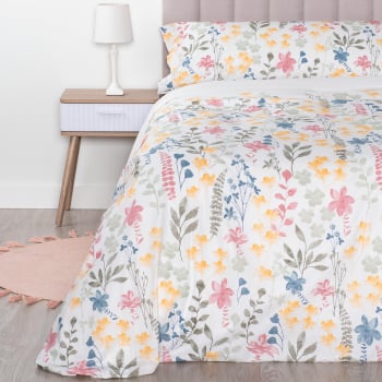 Funda Nórdica 2 Piezas de Algodón Cama 90 cm TEX HOME Elalie Blanco