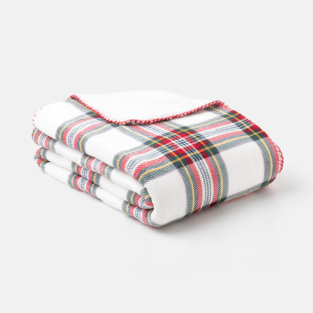 Manta Decorativa Reversible 130x170 cm TEX HOME Blanco