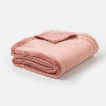 Manta Decorativa de Franela 125x150 cm TEX BASIC Rosa