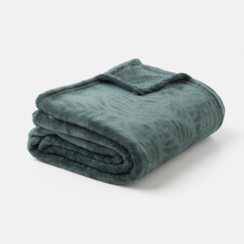 Manta Decorativa de Franela 125x150 cm TEX BASIC Verde