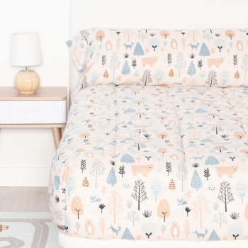 Edredón estampado ajustable Cama Nido 90 cm TEX HOME Beige