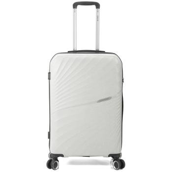 Maleta Cabina Trolley Rígida 56x37x20 cm, Doble Rueda, Candado TSA, Benzi Super Light, Blanco