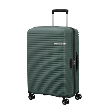 Maleta Mediana Trolley Rígida 67x45x33 cm, 4 ruedas, Candado TSA, American Tourister Liftoff, Capacidad 70 L, Verde