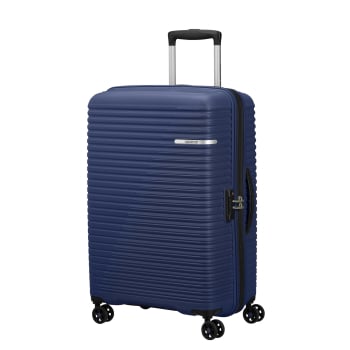 Maleta Mediana Trolley Rígida 67x45x33 cm, 4 ruedas, Candado TSA, American Tourister Liftoff, Azul