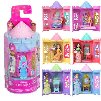 Princesas Disney Torre Sorpresa con Mini Muñeca y Sorpresas, +3 años