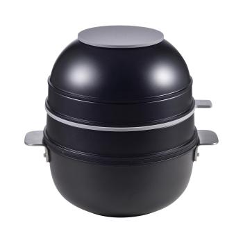 Batería de Cocina MASTERPRO Share & Play, Aluminio Fundido, 10 Piezas, Aptas Inducción, Negro