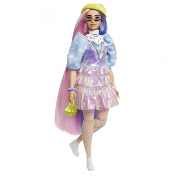Barbie Extra - Muñeca con pelo rosado y violeta incluye mascota y accesorios