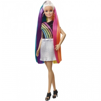 Barbie Muñeca con Pelo Arcoíris y Accesorios +5 Años