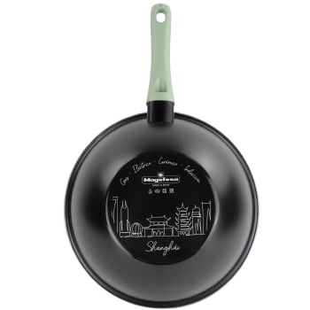 Wok MAGEFESA Itemp City, Antiadherente, de Acero, Apto Inducción, 28 cm, Libre de PFOA