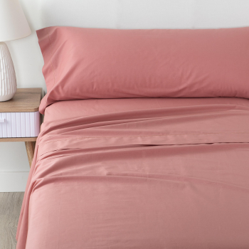 Sábana Encimerade Algodón Percal  Cama 135 cm TEX HOME  Rosa
