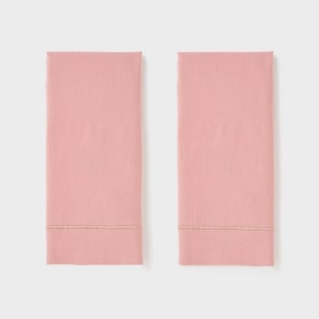 Set Dos Fundas Almohada Algodón Percal TEX HOME Cama 150 cm Rosa