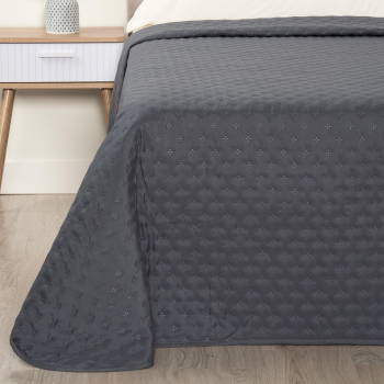 Colcha Microfibra Lisa Cama 90 cm TUOMI HOMEWEAR Gris