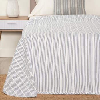 Colcha Decorativa Marinera para Cama 90 cm hasta 105 cm LUMA HOME Blanco