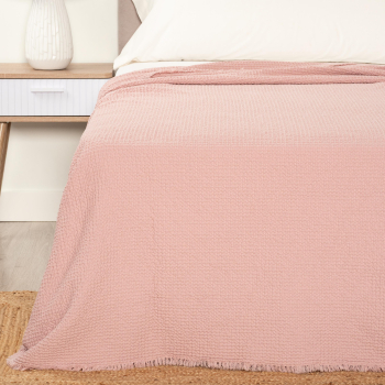 Colcha Portuguesa Decorativa para Cama 90 cm hasta 105 cm LUMA HOME Rosa