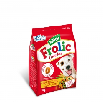 Pienso semihúmedo de aves, verduras y cereales para perros adultos mini Frolic 1 kg.