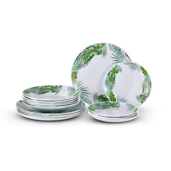 Vajilla de Cristal Opal Decorado de 18 pzas LA MAISON Malindi - Verde