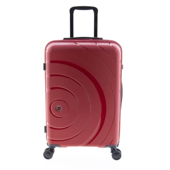Maleta Grande Trolley Rígida 77x49x30 cm, 4 Ruedas, Candado TSA, John Travel Orbit, Capacidad 98 L, Rojo