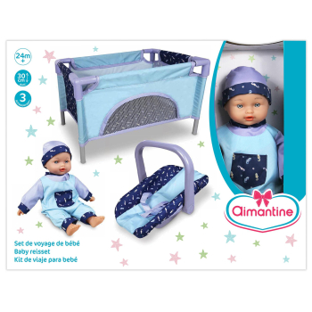 Set Muñeco 30 cm con Accesorios de Viaje - Carrefour