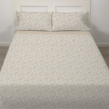 Juegos de Sábanas Estampadas 4 Piezas Cama 150 cm URBAN STYLE Alba Beige