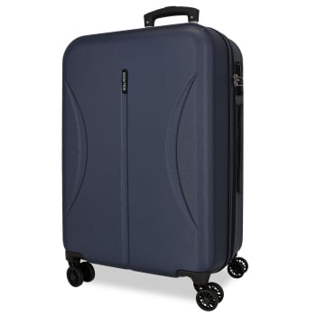 Maleta Grande Trolley Rígida 75x52x30 cm, 8 Ruedas, Roll Road Formentera, Marino