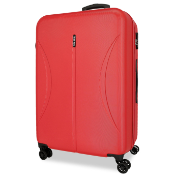 Maleta Mediana Trolley Rigída 65x46x25 cm, 8 ruedas, Roll Road Formentera, Capacidad 56 L, Rojo