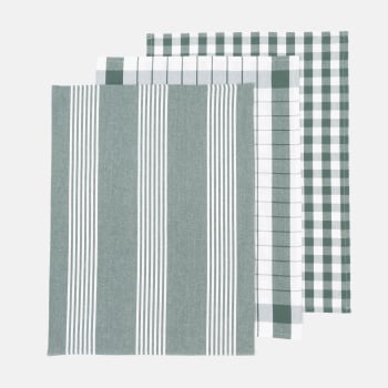 Pack 3 Paños de Cocina 50x70 cm TEX HOME Verde
