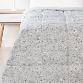 Edredón Estampado Cama 135 cm TEX HOME Velour Gris