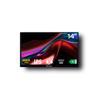 Monitor Táctil Verbatim 49591, Full HD, IPS, 14”-35.56 cm, 60Hz, 6ms, 1 HDMI