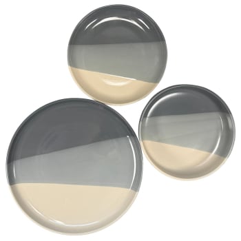 Vajilla en Gres de 12 pzas CARREFOUR HOME Tryo - Gris