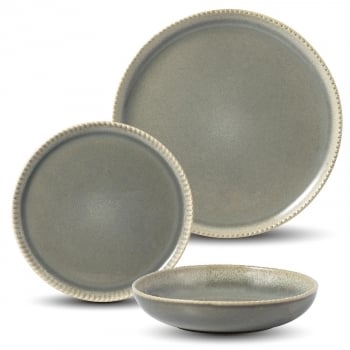 Vajilla de Gres de 12 pzas CARREFOUR HOME Perla - Gris