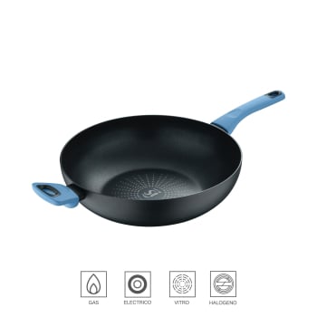 Wok SAN IGNACIO Vitro Plus, Antiadherente, de Aluminio Prensado, Libre de PFOA, 32 cm