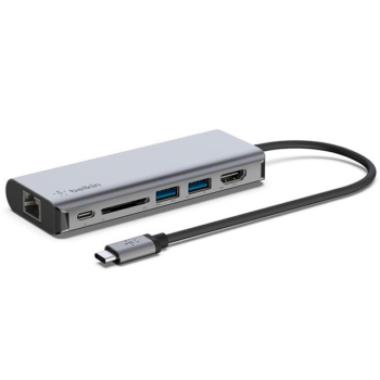 Adaptador Multipuerto Belkin USB-C 6 en 1 - Gris