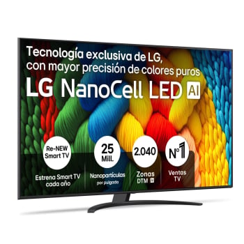 Smart TV LG 75NANO81A6A 75" (190,5 cm), NanoCell LED, 4K UHD AI, 60 Hz, HDR10 Pro