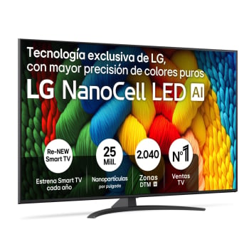 TV LG 65NANO81A6A 65″ (165,1 cm), NanoCell, 4K UHD, 60 Hz, Smart TV, HDR, Dolby Digital Plus