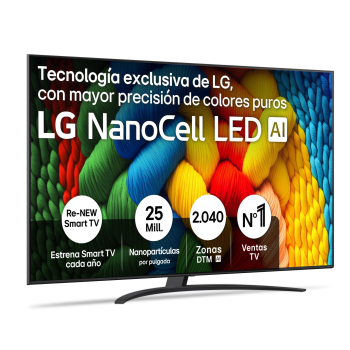 TV LG 86NANO81A6A 86″ (218,44 cm), NanoCell LED, 4K UHD, 60 Hz, Smart TV