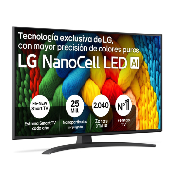 TV LG 43NANO81A6A 43″ (109,22 cm), NanoCell, 4K UHD, 60 Hz, Smart TV, Dolby Digital Plus