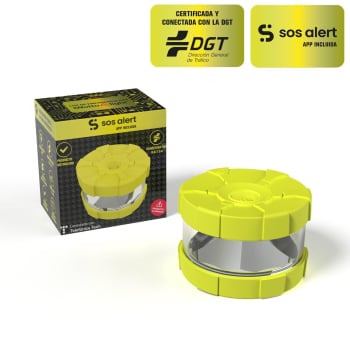 Baliza V16 Homologada con Geolocalización iWottolight - Luz de emergencia conectada con DGT 3.0, eSIM, Visibilidad 360°