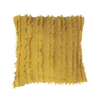 Cojín de Algodón Flecos Deshilachados ALO HOME 45X45 cm Amarillo 