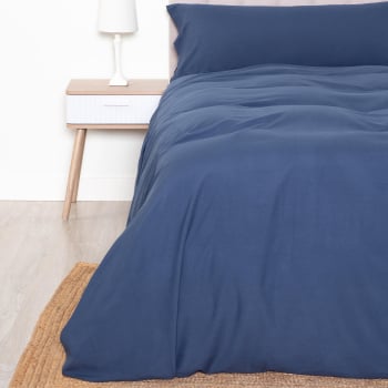 Funda Nórdica 2 Piezas de Poliéster Cama 135 cm TEX BASIC Microliv Azul