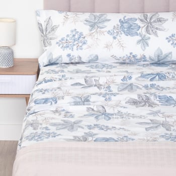 Juego de Sábanas 3 Piezas de Algodón Cama 90 cm TEX HOME Daphne Blanco