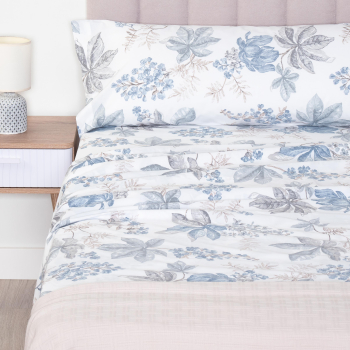 Juego de Sábanas 3 Piezas Algodón Cama 135 cm TEX HOME Daphne Blanco